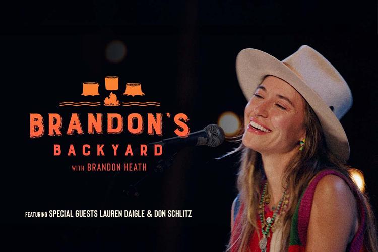 Lauren Daigle performing live in Brandon's Backyard